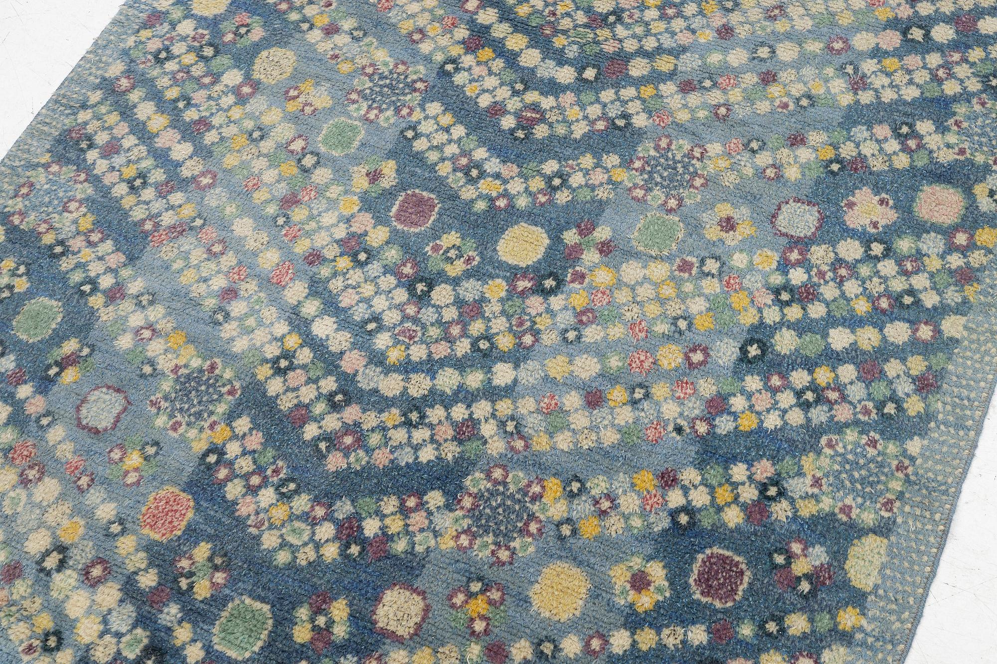 Barbro Nilsson, a carpet, 'Violetta blå', knotted pile, c. 217 x 150 cm, signed AB MMF BN.