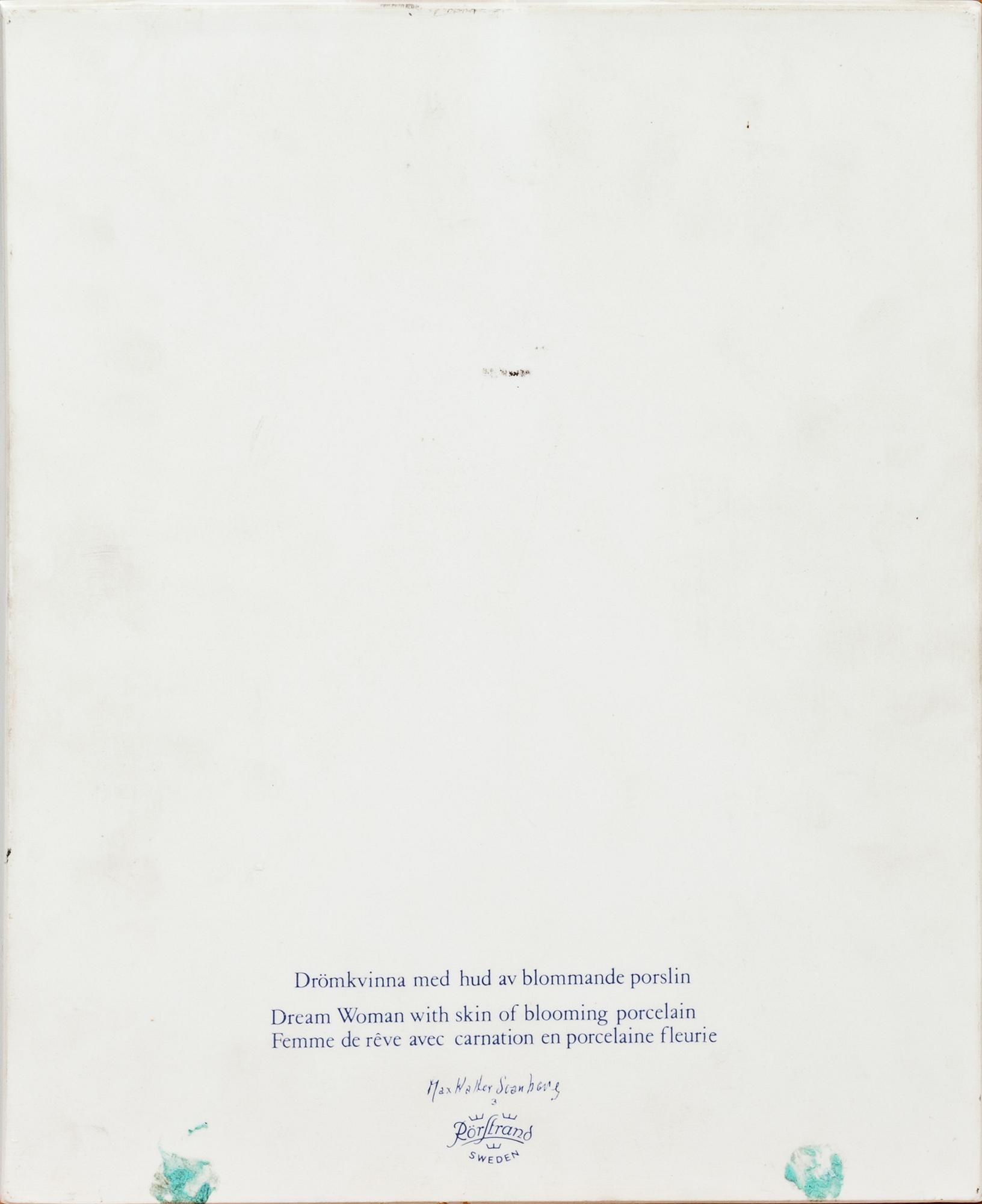 MAX WALTER SVANBERG, tryck på porslin, Rörstrand, sign.