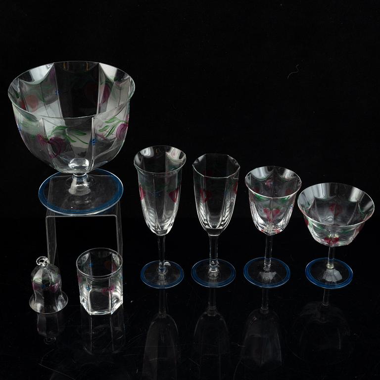 Eva Englund, servis, glas "Maja", Orrefors. 21 delar.