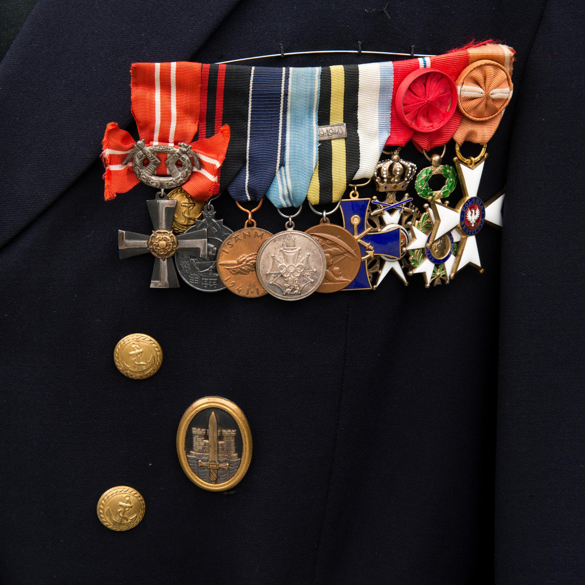 A Finnish naval officer's dress uniform with accessories, mid-second half of 20th Century.
