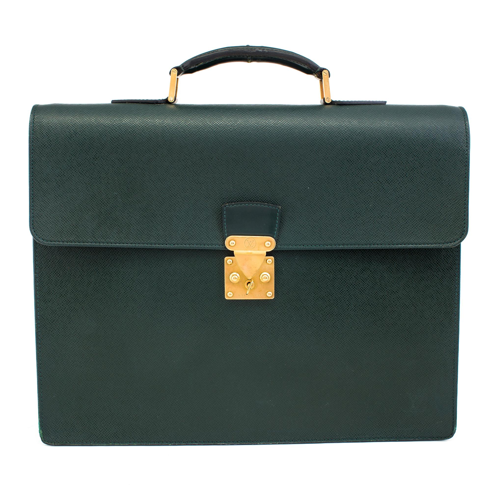 A 'Moskova' taiga leather briefcase from Louis Vuitton.