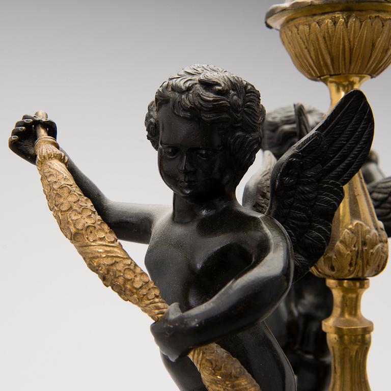 AN EMPIRE STYLE TABLE LAMP, late 19th century.