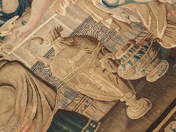 VÄVD TAPET, "Kleopatras bankett”, gobelängteknik, ca 281,5 x 370 cm, Flandern 1600-tal.