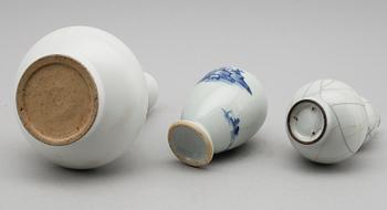 VASER, 3 st, porslin, Kina, 1900-/2000-tal.