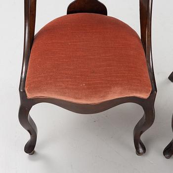 Stolar, 5 st, sk Göteborgsstolar, 1800-tal.