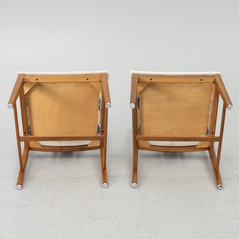 Linde Nilsson, dining table with eight chairs, Lammhult, second half of the 20th century.