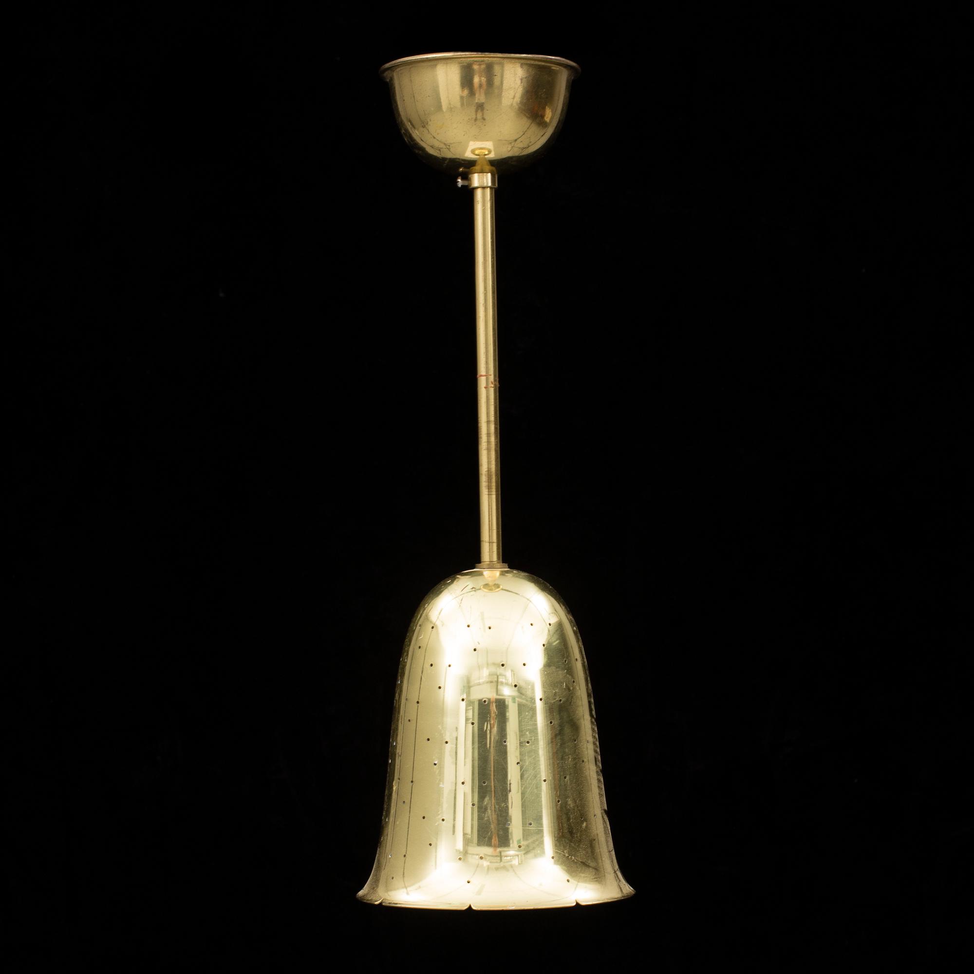 TAKLAMPA, mässing, 1900-talets mitt.