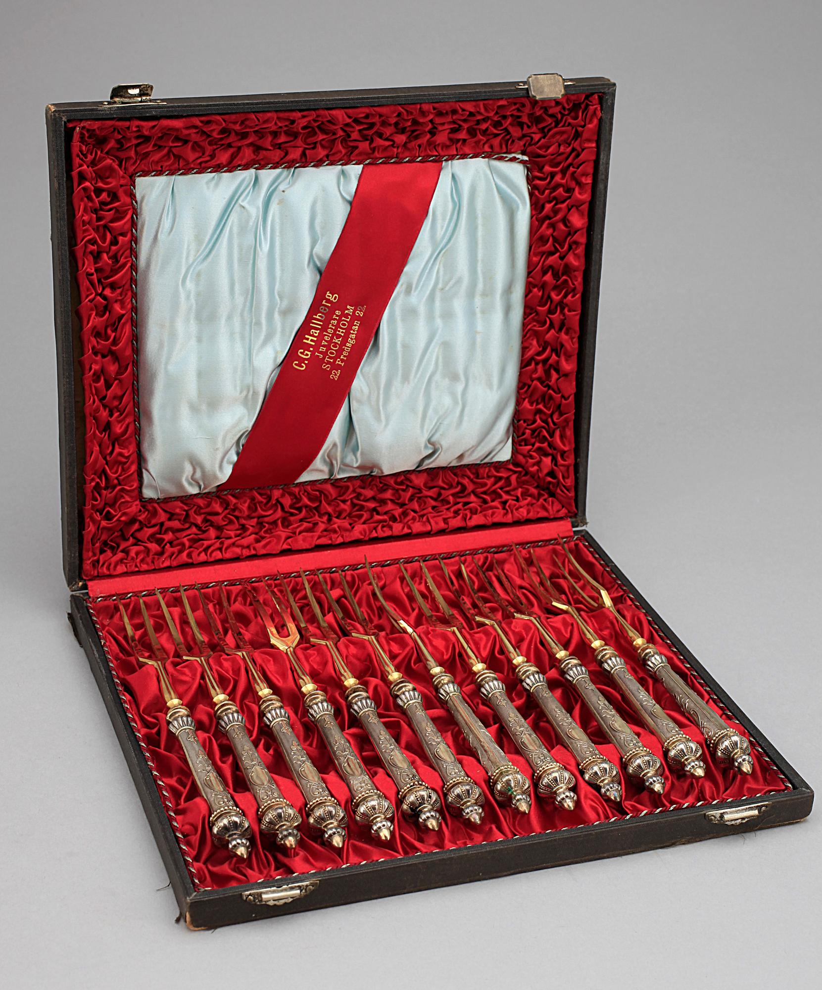 GAFFLAR, 12 st, silver, troligen 1800-tal.