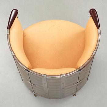 Mats Theselius, an 'Älgskinnsfåtöljen' armchair, Källemo, Sweden ca 1991.