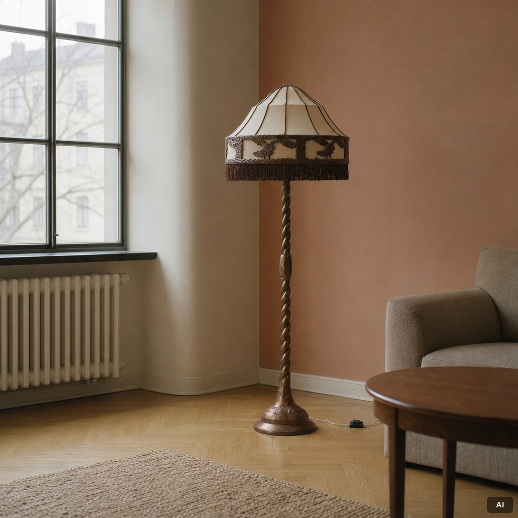 Floor lamp, Art Nouveau, early 20th century.