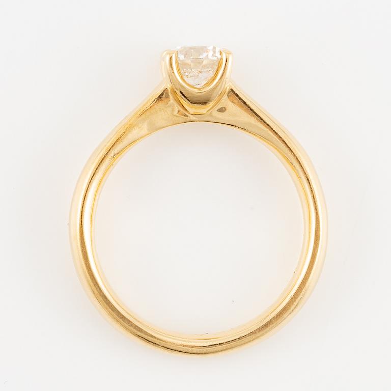 Ring 18K guld med briljantslipad diamant ca 0.97 ct.
