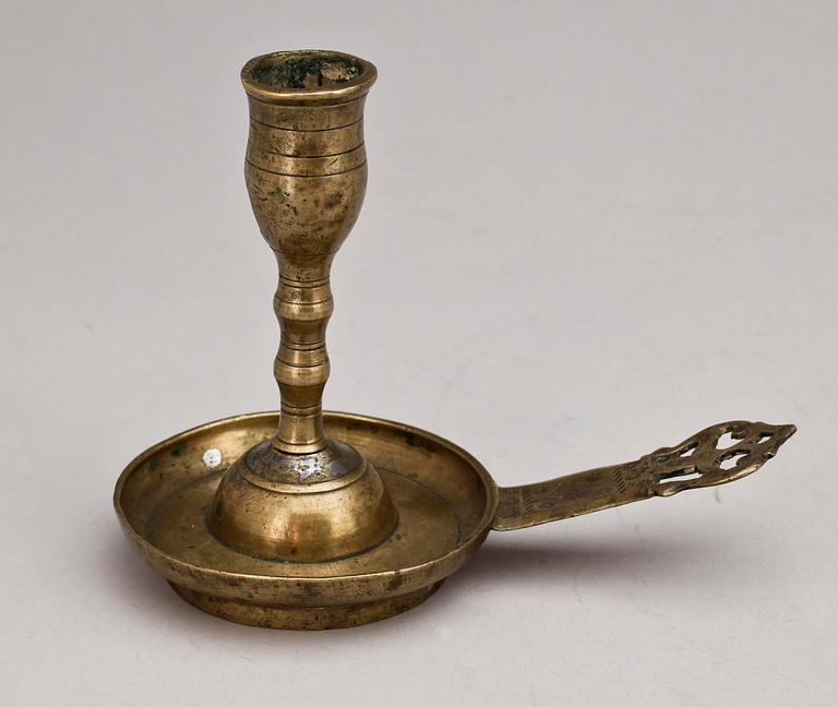 NATTLJUSSTAKE, mässing, 1600/1700-tal.