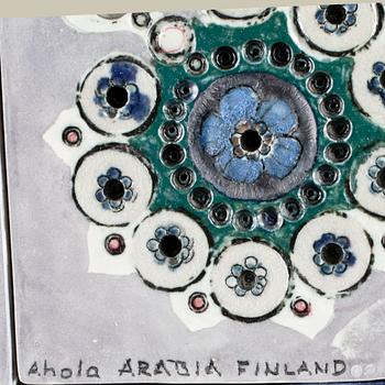 VÄGGRELIEF, stengods, signerad Hilkka-Liisa Ahola, Arabia, Finland.