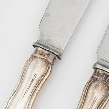 A 69 piece silver cutlery set, 'Hallbergs Chippendale', C.G.Hallberg, Stockholm, Sweden, 1950-60.