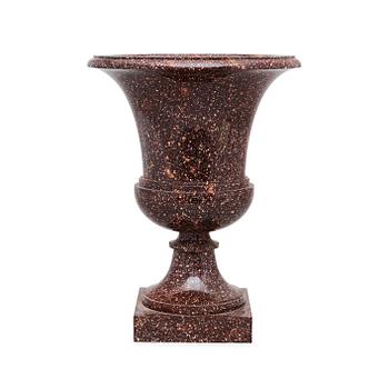 A Swedish Empire 19th Century porphyry urn.