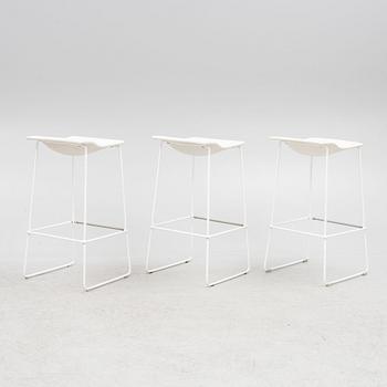 Patricia Urquiola, a set of 3 bar stools, "Last Minute", Viccarbe, 21st century.