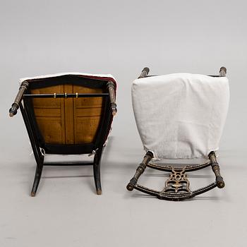 A pair of late 19th century Chinese chairs.
