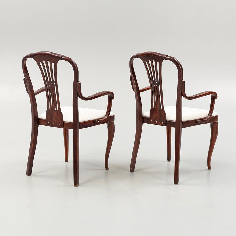 Armchairs, a pair by Thonet, early 20th century.