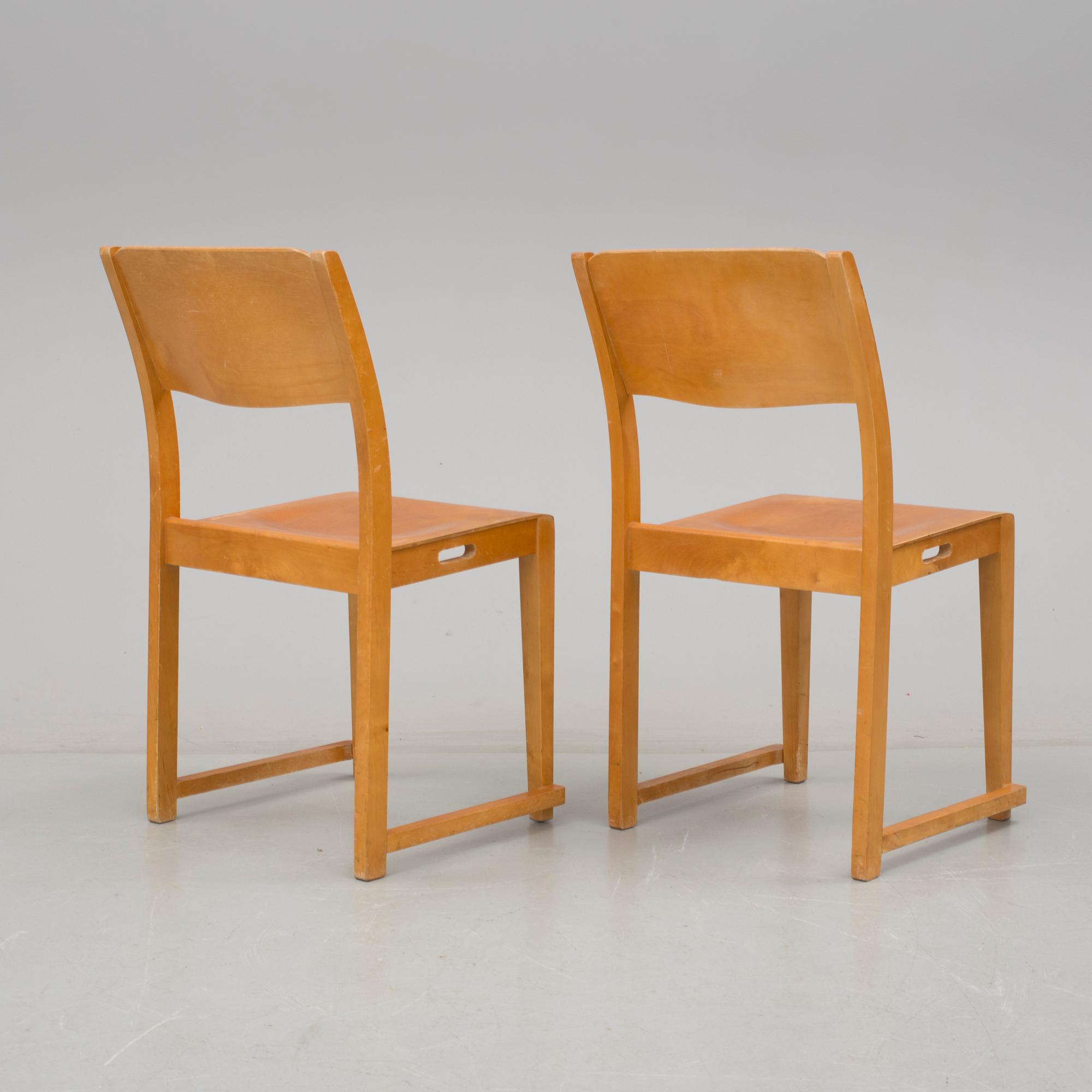 STOLAR, 6 stycken, "Orkesterstolen", Sven Markelius, omkring 1900-talets mitt.