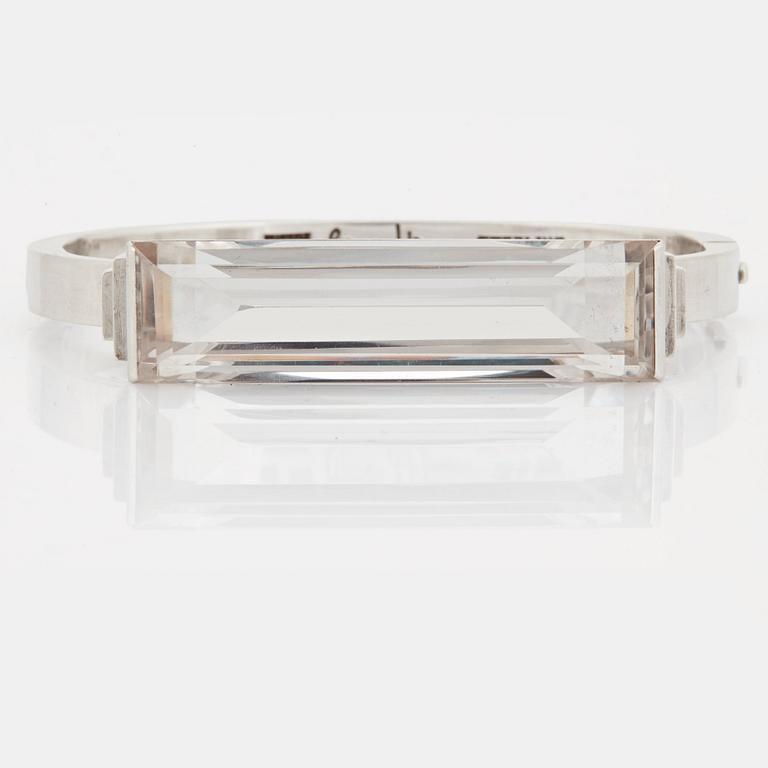 Wiwen Nilsson, a sterling and rock crystal bangle,  Lund, Sweden 1943,