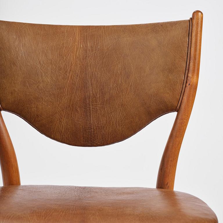 Finn Juhl, a set of four chairs and a pair of armchairs, model "Bo-63" and "Bo-72", Bovirke, Denmark, 1950s-60s.