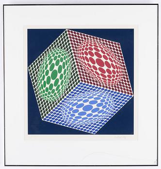 Victor Vasarely, färgserigrafi, signerad och numrerad III/XXX.