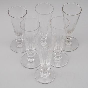 CHAMPAGNESTRUTAR, 6 st, glas, 1800-talets andra hälft.