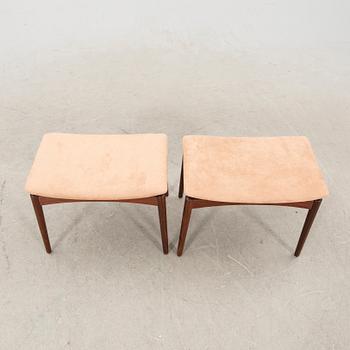 Sigfrid Omann, stools a pair, Ølholm Møbelfabrik  mid 20th century.