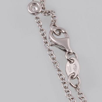 COLLIER, 18K vitguld med 15 briljantslipade diamanter ca 0.42 ct, Milano, Italien. Vikt 4,9 gram.