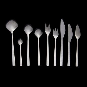 BESTICKSERVIS, 73 delar, rostfritt stål. "Fuga" Tias Eckhoff, Gense samt Dansk Knivfabrik, Lundtofte, Danmark.