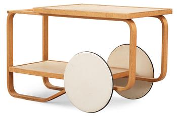 496. An Alvar Aalto birch tea trolley, a version  of '98/901', OY Huonekalu- ja Rakennustyötehdas A.B Finland,