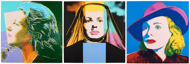 Andy Warhol, "Three portraits of Ingrid Bergman by Andy Warhol".
