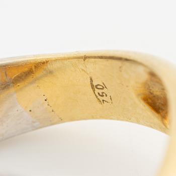 Ring omlottring med pantrar, guld, emalj, onyx och briljantslipade diamanter, troligen Italien.