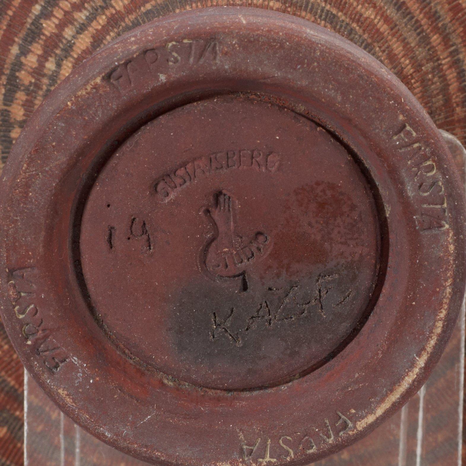 A Wilhelm Kåge 'Farsta Terra Spirea' stoneware bowl, Gustavsberg Studio 1960.