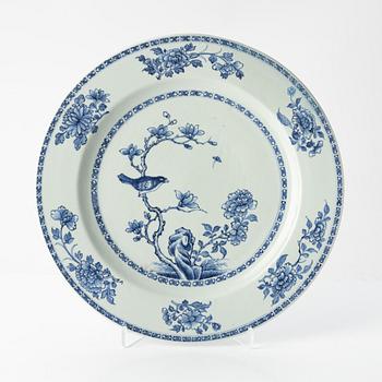 A blue and white porcelain dish, China, Qianlong (1736-95).
