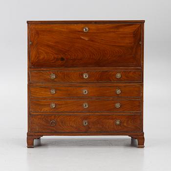 A late Gustavian mahogany secretaire by L. Almgren (master in Stockholm 1771-95).