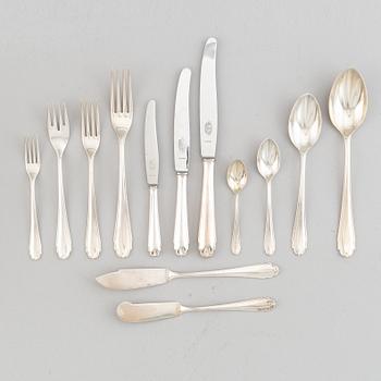 A German silver cutlery service, with Swedish import marks, (148 pieces).