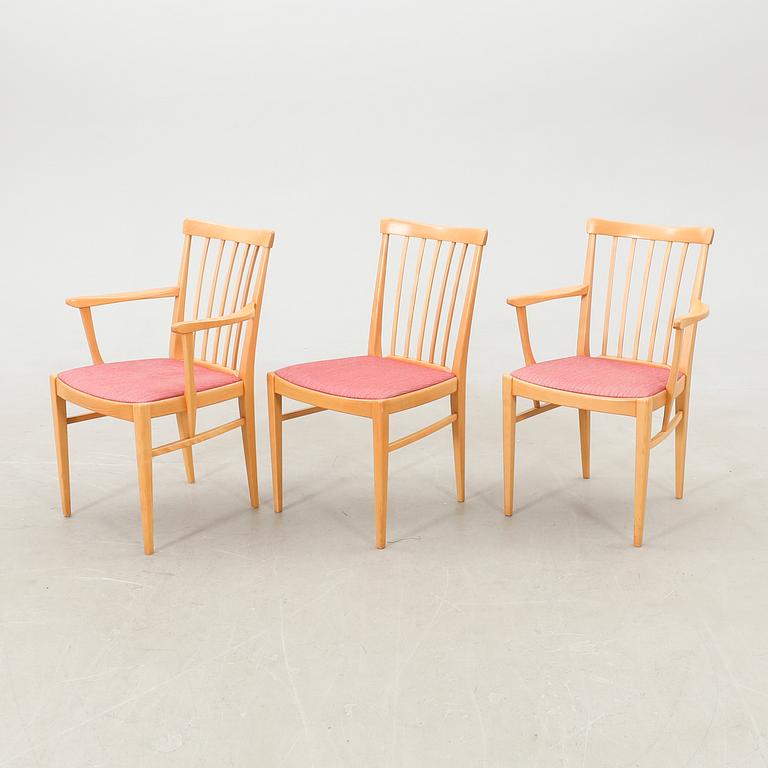 Carl Malmsten, chairs 6 pcs and armchairs 2 pcs "Herrgården" Åfors furniture factory, late 20th century.