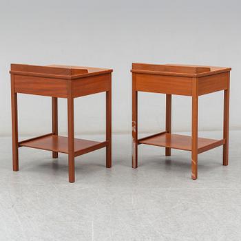 KERSTIN HÖRLIN-HOLMQUIST,  pair of mahogany bedside tables from Nordiska Kompaniet.