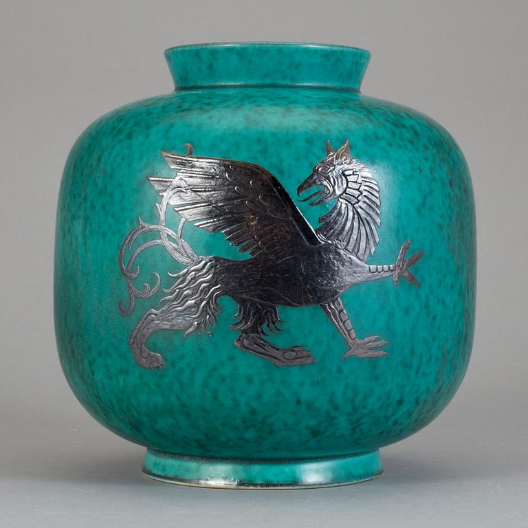 VAS, stengods, "Argenta", Wilhelm Kåge, Gustavsberg, 1948.