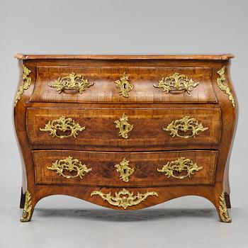 A Swedish parquetry rococo commode, Stockholm, later part 18th century.