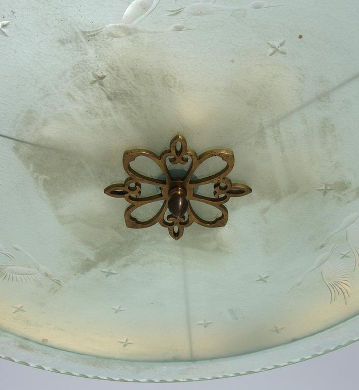 TAKPLAFOND, glas, 1930/1940-tal. Diam 70.