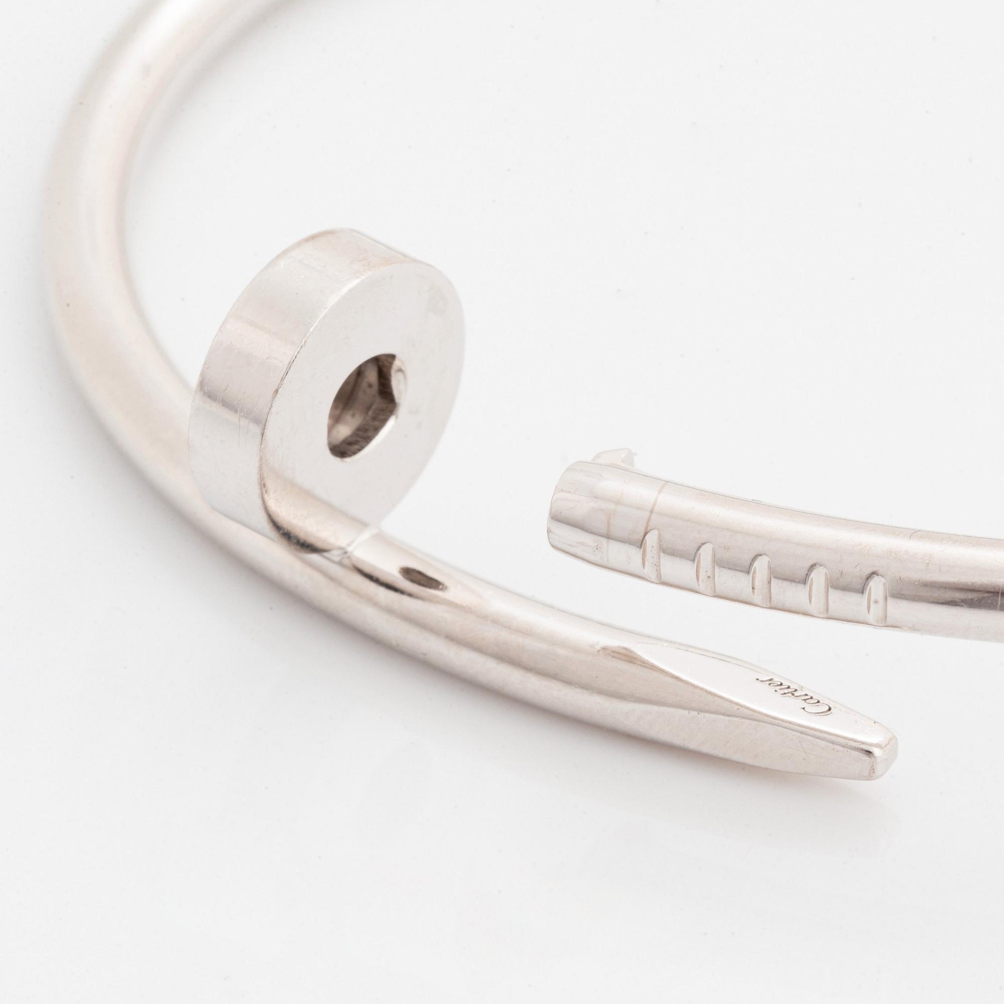 A Cartier "Juste en Clou" bracelet in 18K white gold.