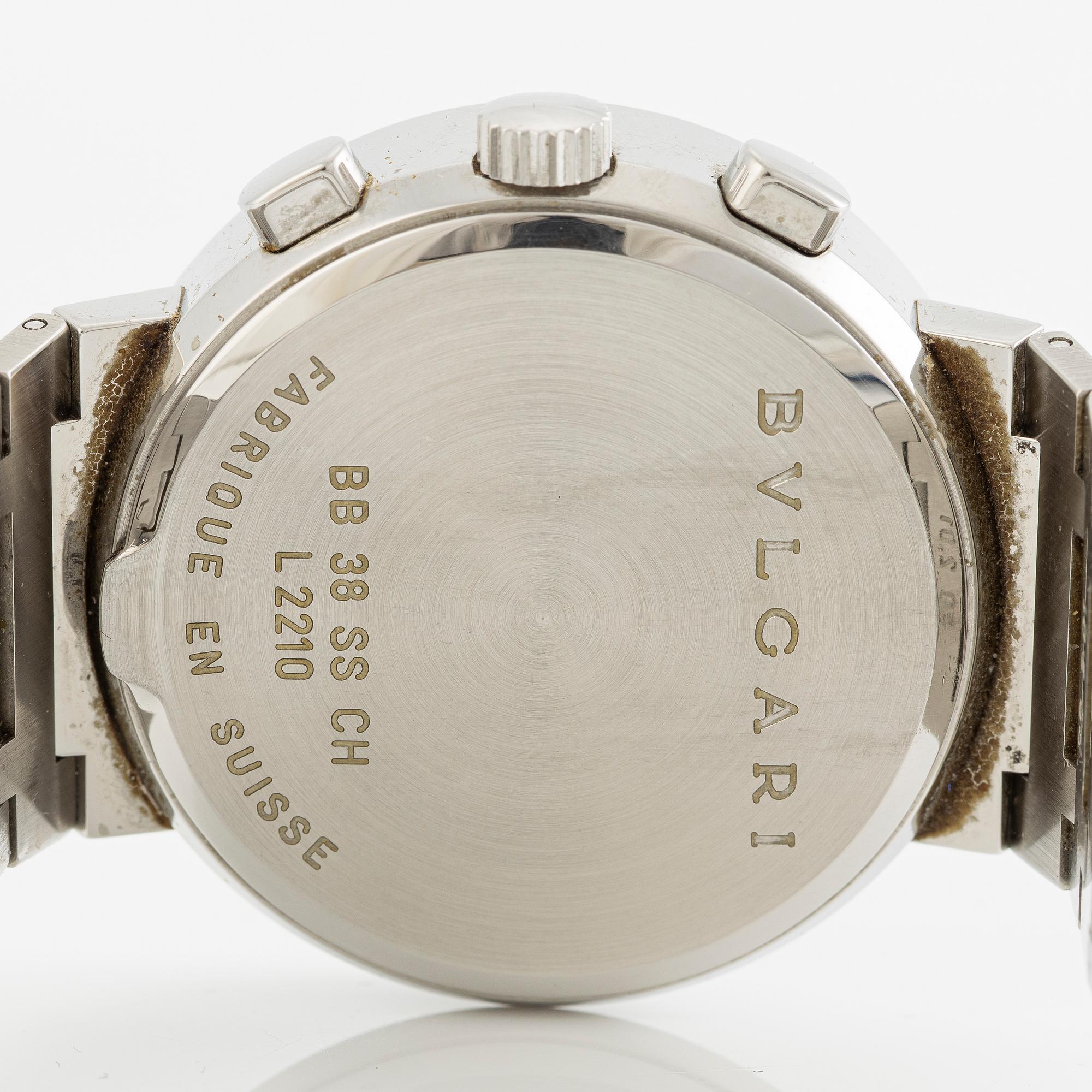 Bulgari, chronograph, wristwatch, 38 mm.