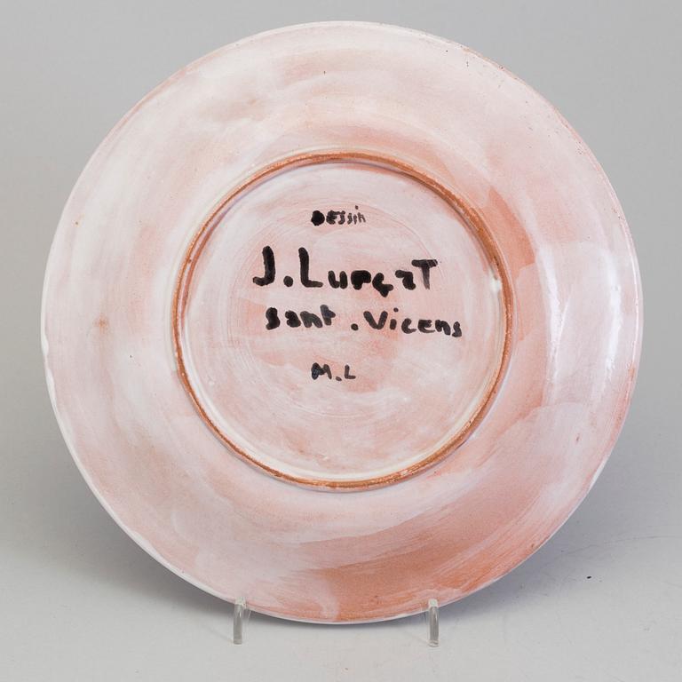 JEAN LURCAT, earthenware plate, Sant-Vicens, 1960s.