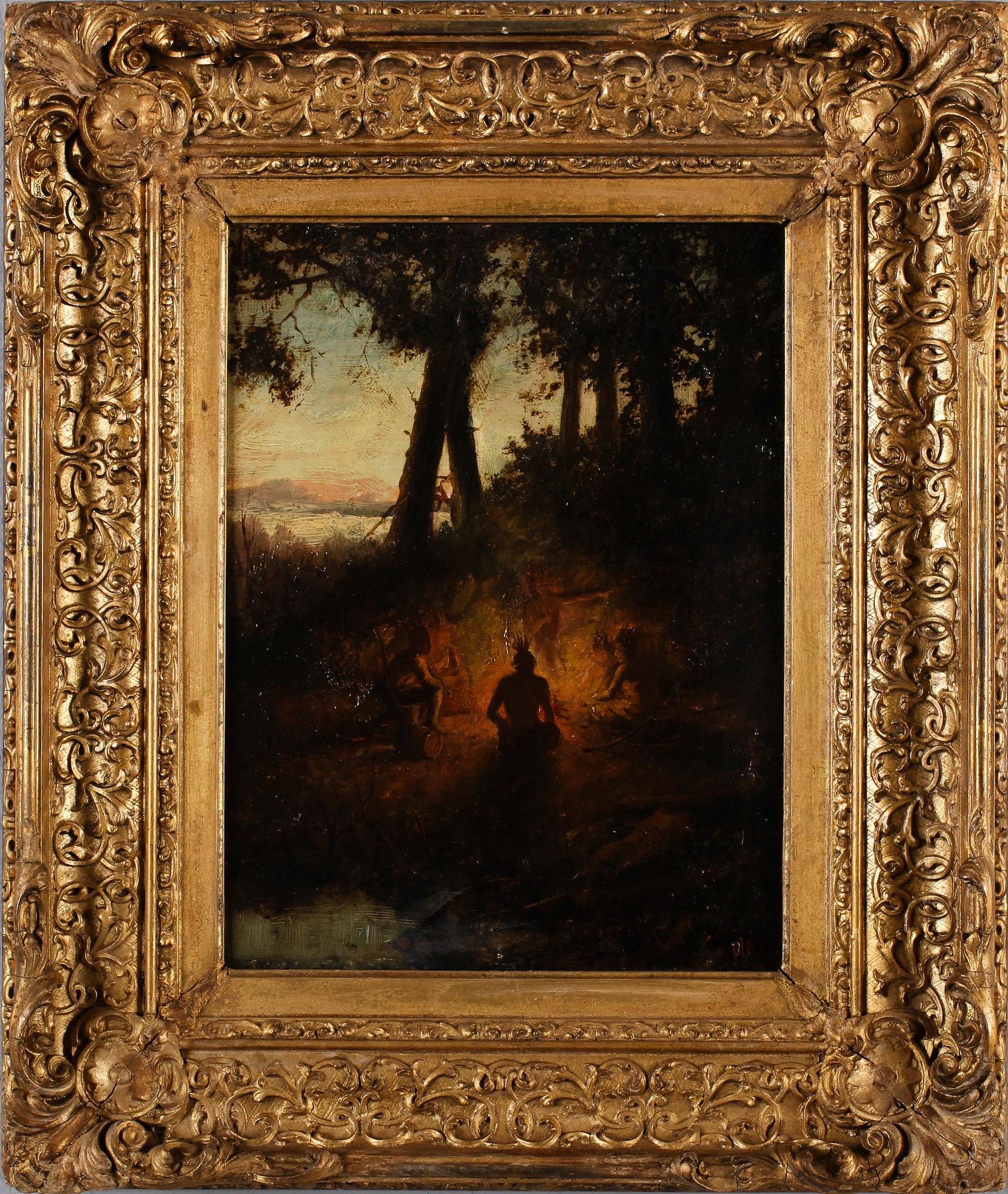 OKÄND KONSTNÄR, olja på duk, otydligt signerad, Amerika, 1800-tal.