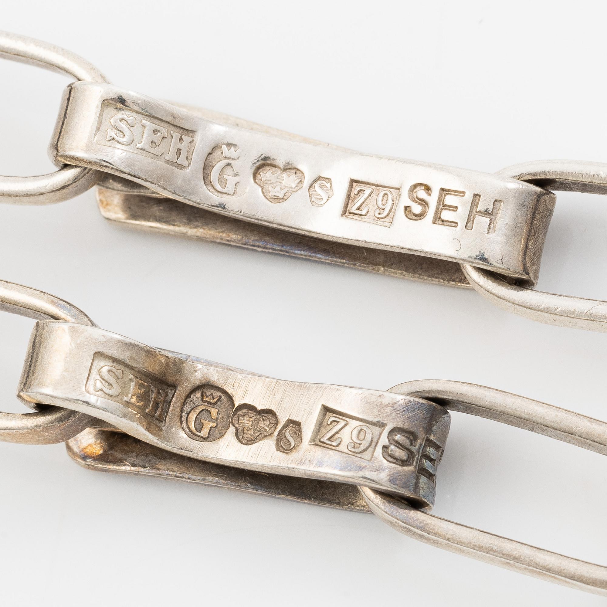 Sven-Erik Högberg, collier / collier och armband, silver, Göteborg, 1974.