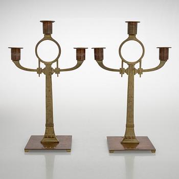 Kandelaber, ett par, WMF (Württembergische Metallwarenfabrik) 1900-talets början.