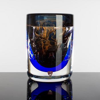 EDVIN ÖHRSTRÖM, vas, glas, "Gondoljären", ariel, signerad, Orrefors, 1987.