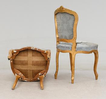 STOLAR, 4 st, rokokostil, 1800-talets andra hälft.